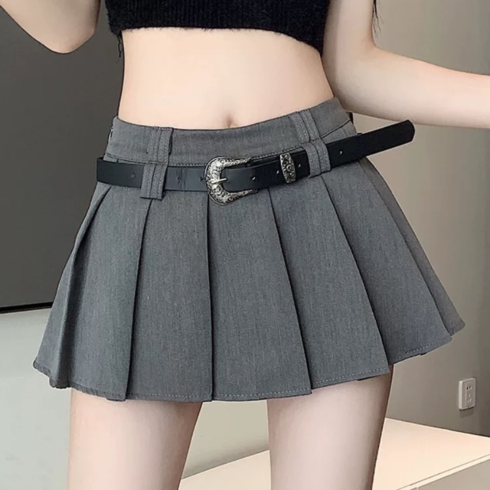 Pleated Skirt with Belt