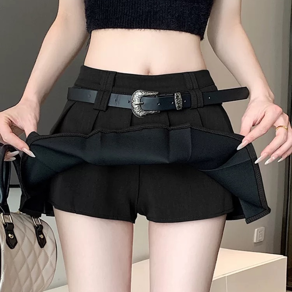 Pleated Skirt with Belt