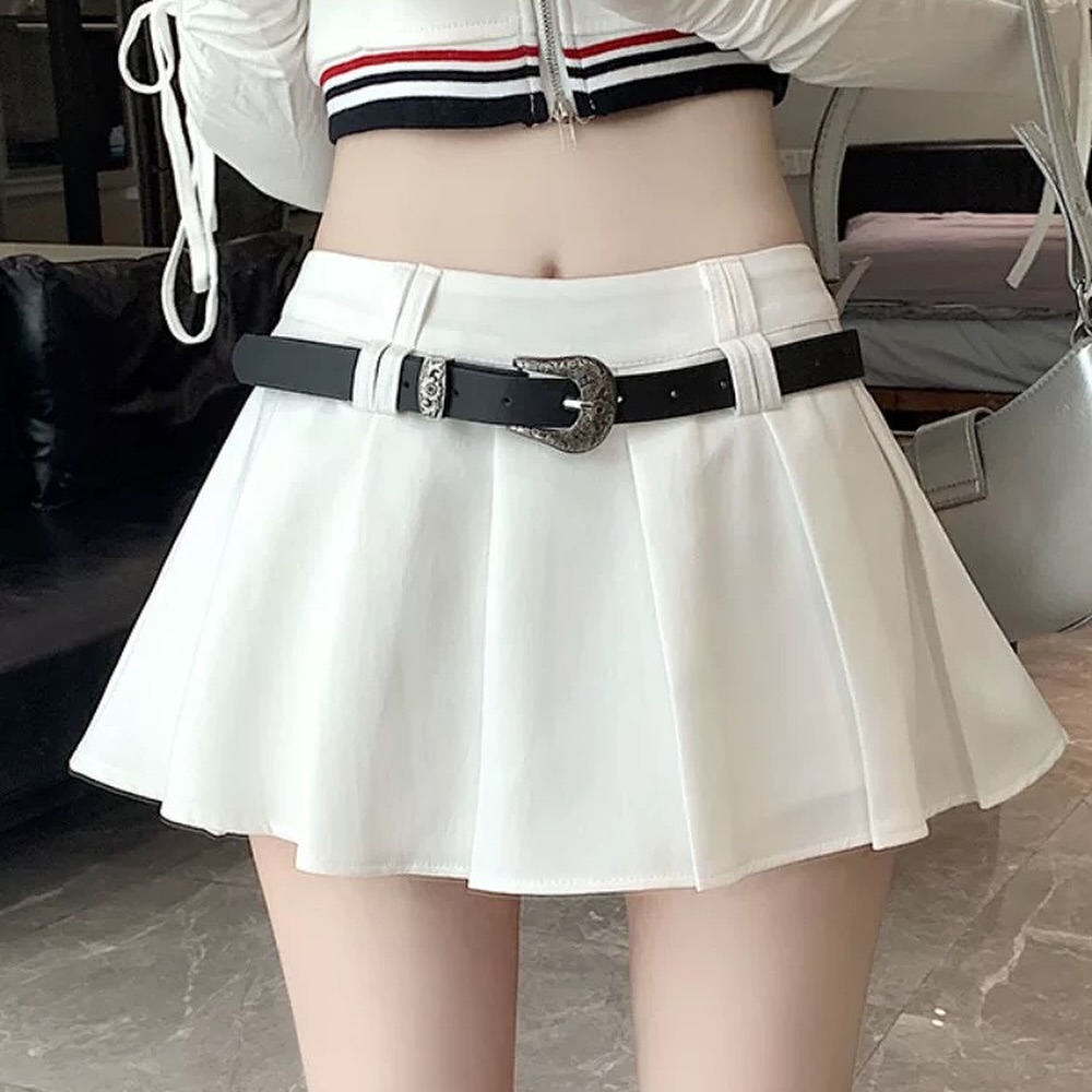 Pleated Skirt with Belt