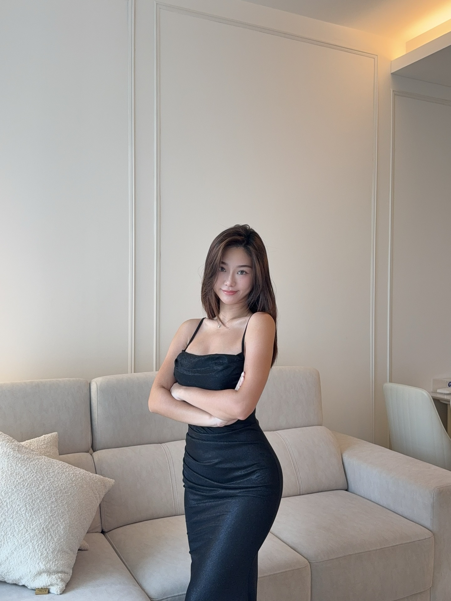 Sleeveless Glitter Long Dress