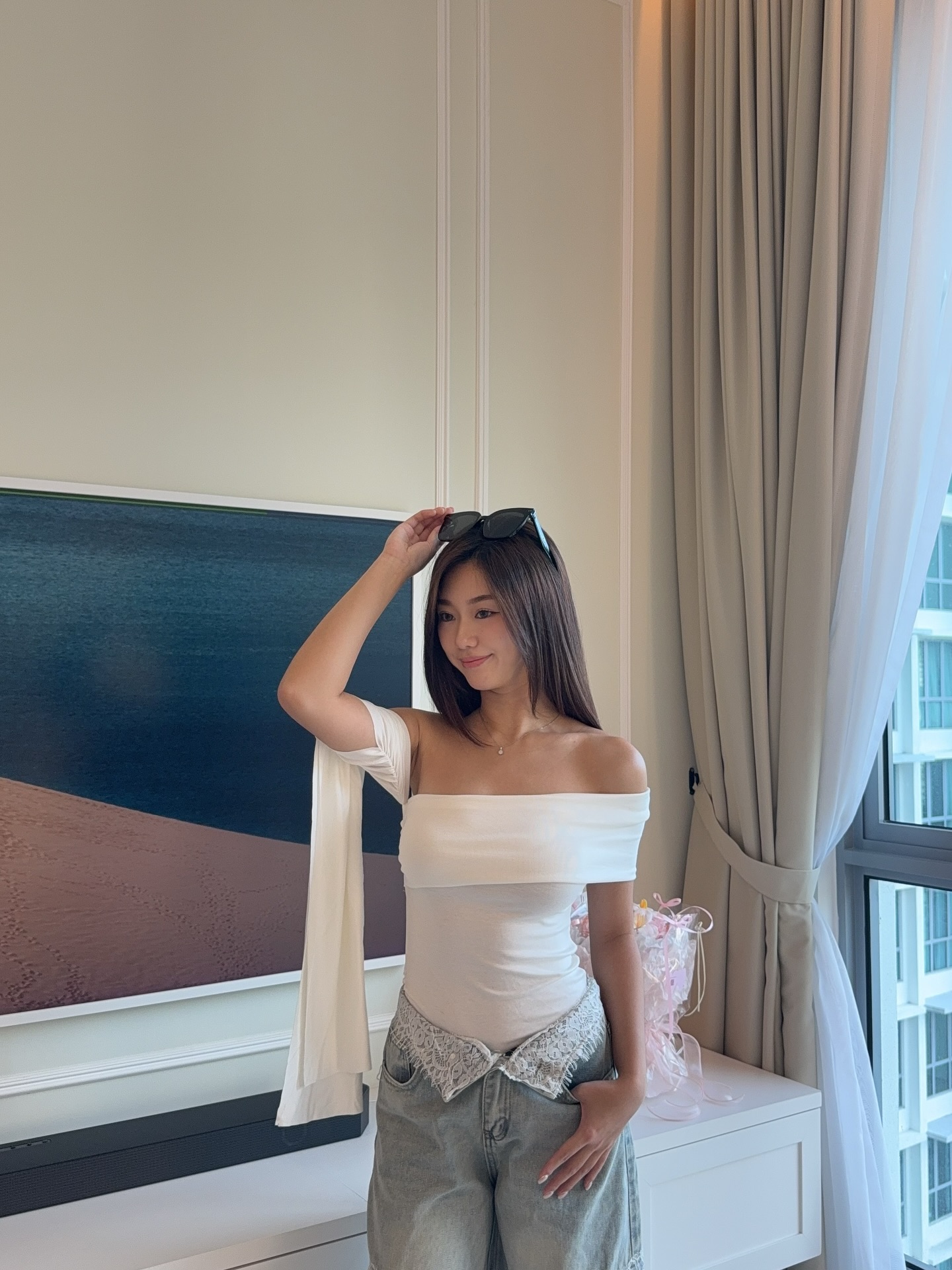 Asymmetrical Shoulder Blouse