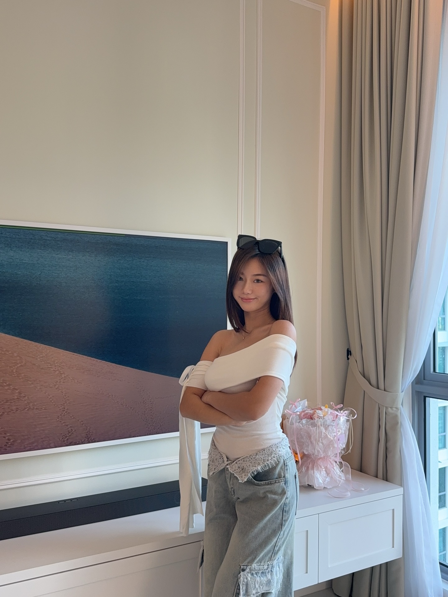 Asymmetrical Shoulder Blouse