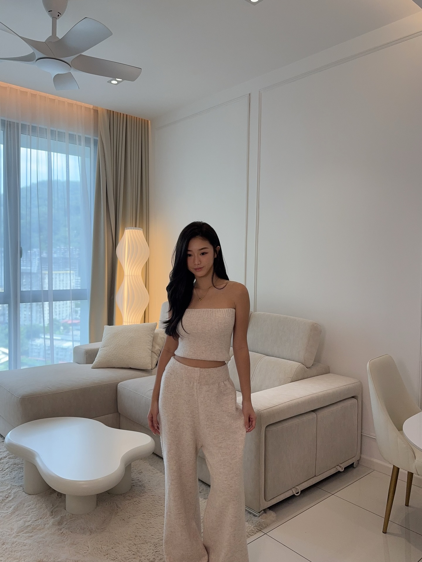 Knitted Tube & Knitted Pants Set Wear