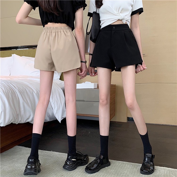 High waist suit shorts