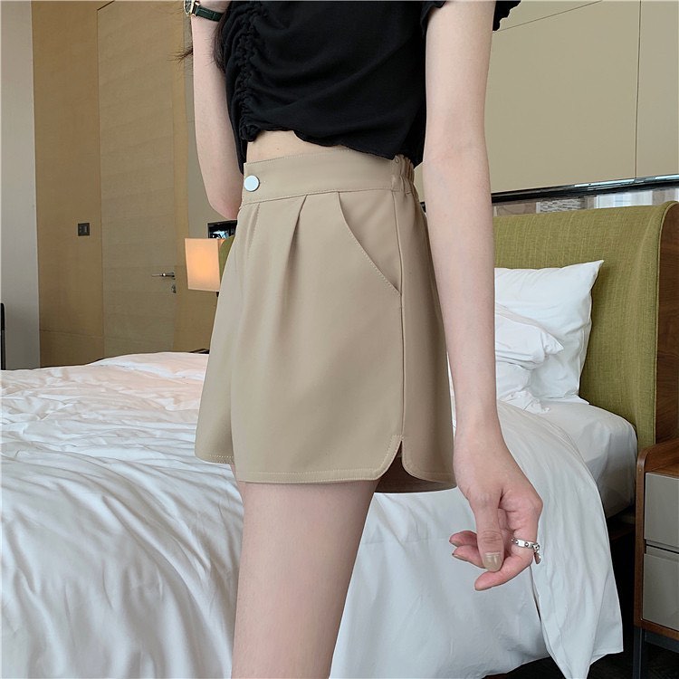 High waist suit shorts