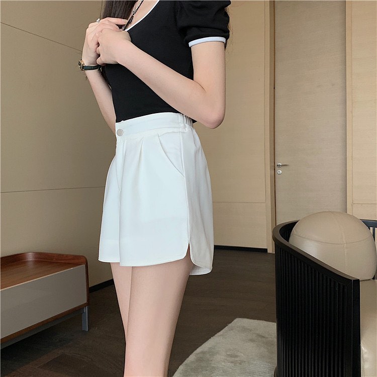 High waist suit shorts