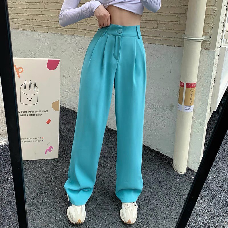 High waist plain suit trouser