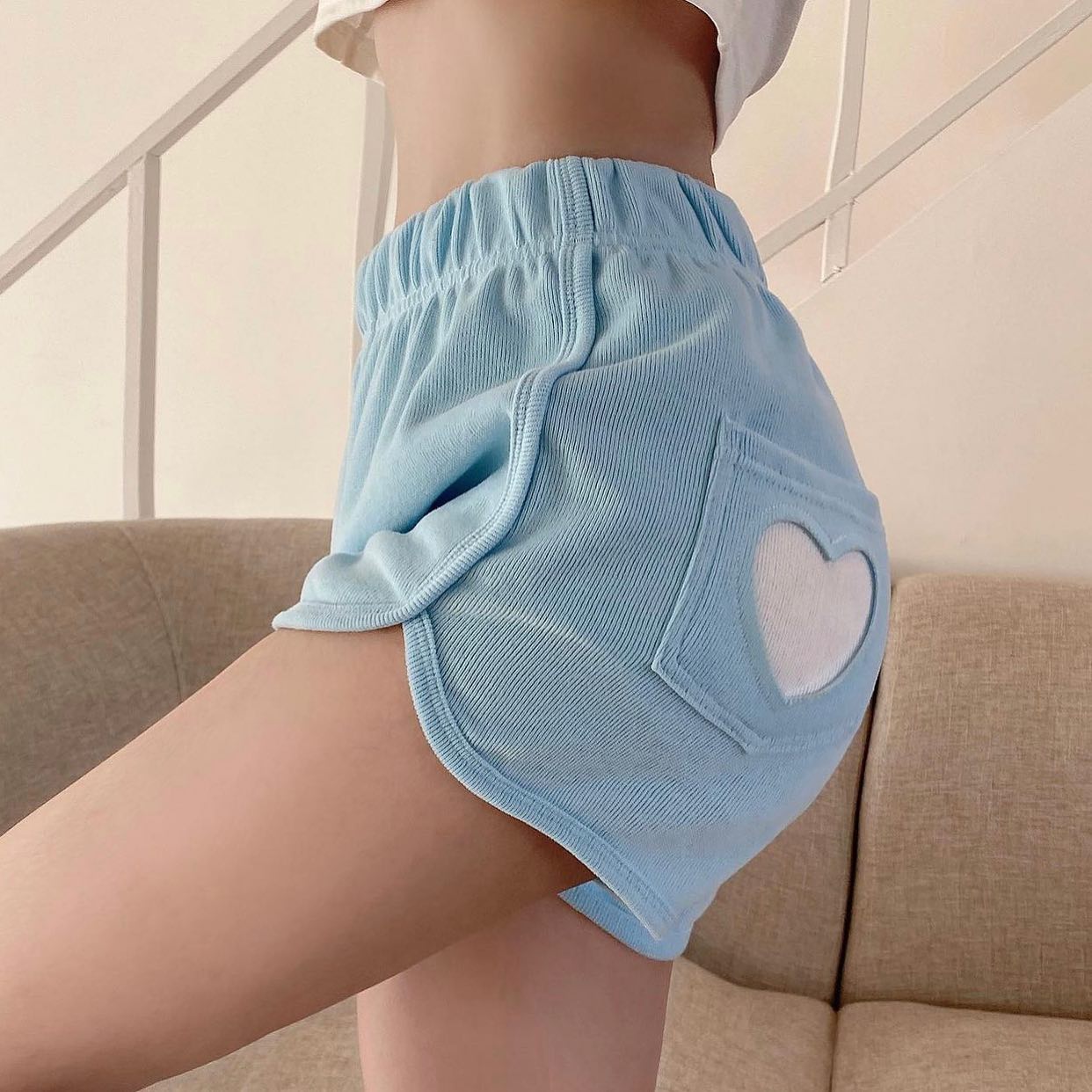 Back pocket heart shorts