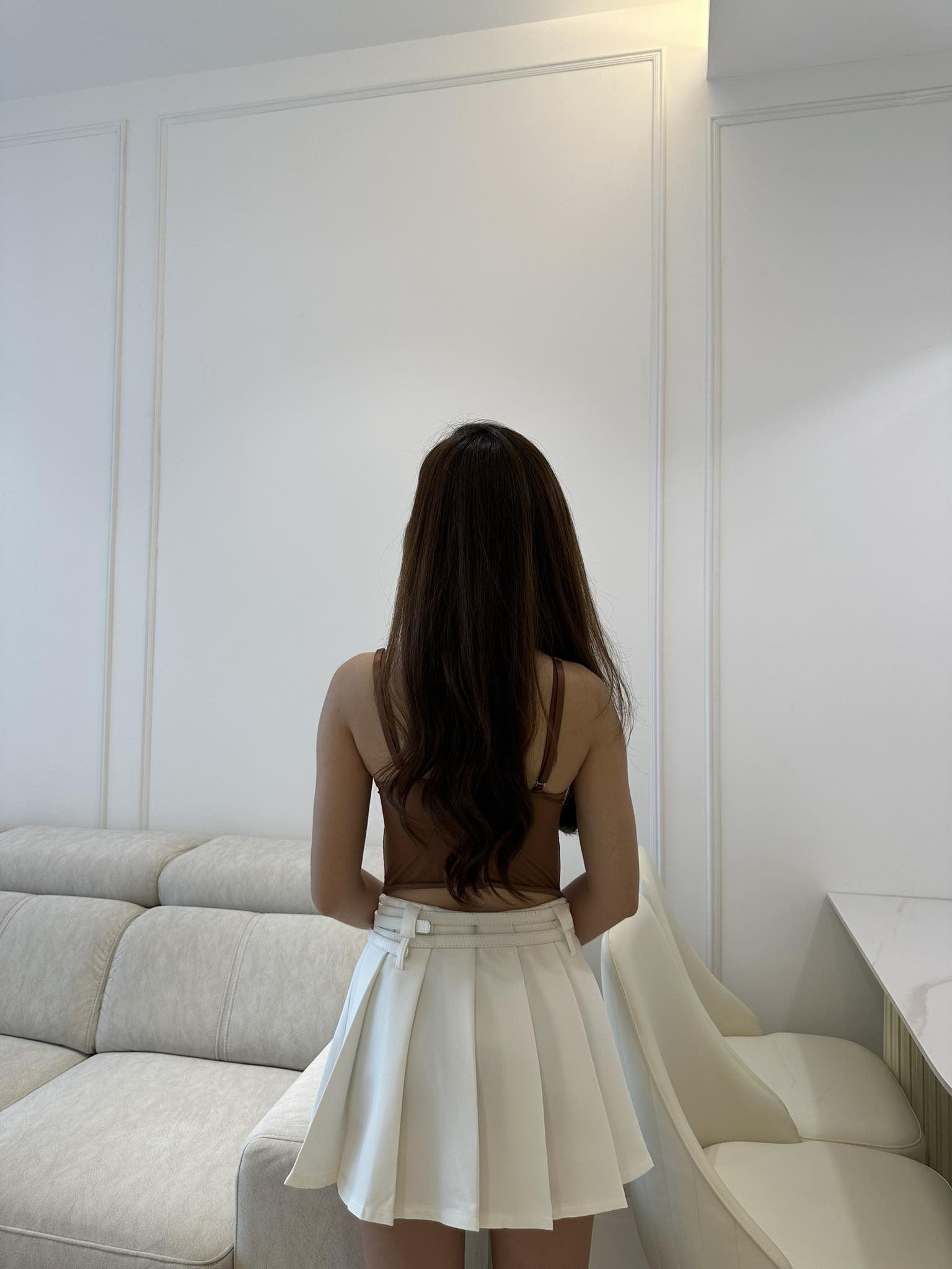 Lace Bralette & Heart Belt Tennis Skirt Set