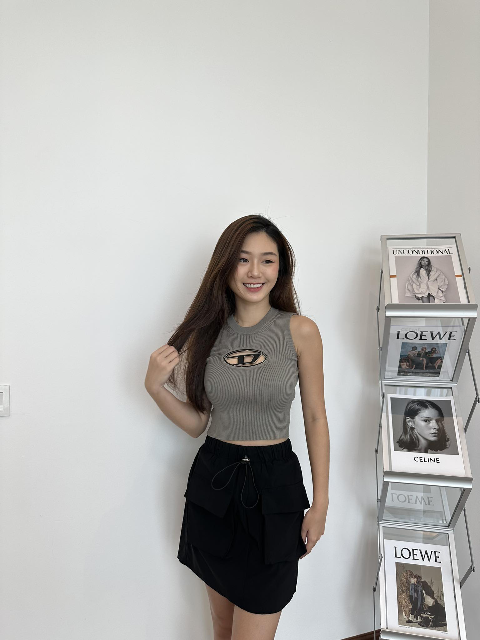 D Knitted Sleeveless Blouse