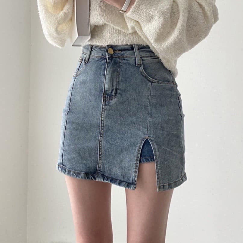High Waist Denim Skirt