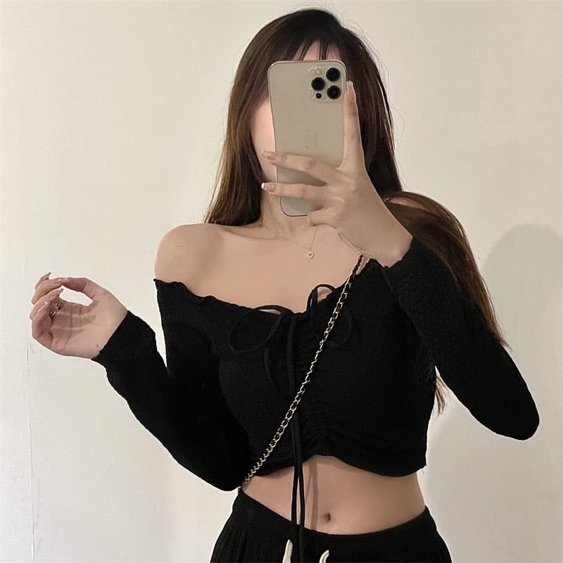 Off Shoulder Ribbon Top