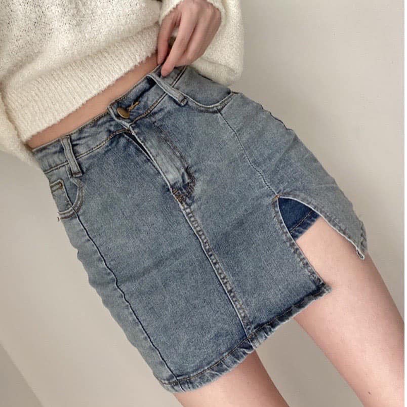 High Waist Denim Skirt