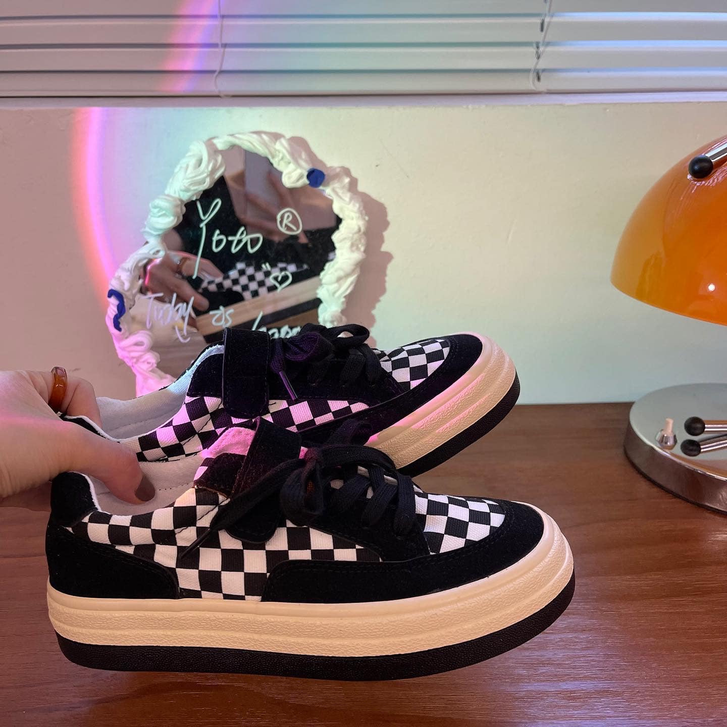 B&W Checkered Sneakers