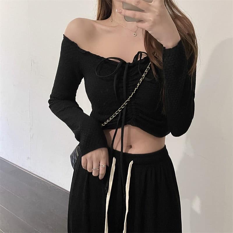 Off Shoulder Ribbon Top