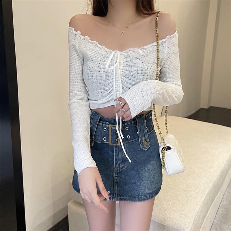 Off Shoulder Ribbon Top