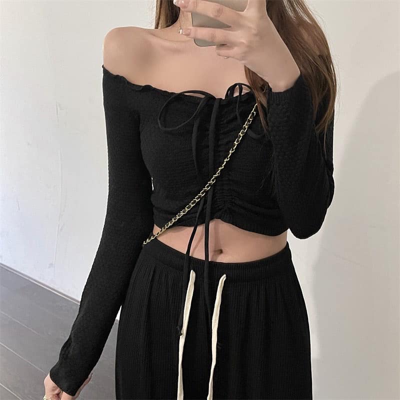 Off Shoulder Ribbon Top