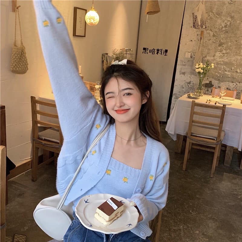 Two-Piece Cardigan & Singlet Set