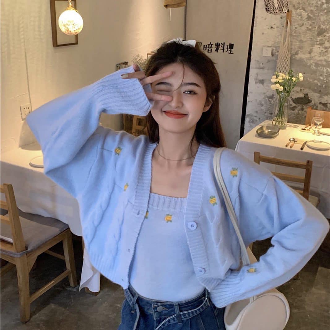 Two-Piece Cardigan & Singlet Set