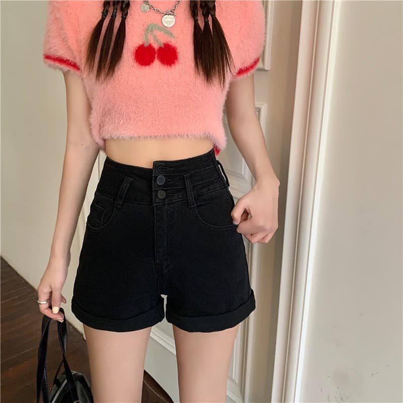 Black High Waist Shorts