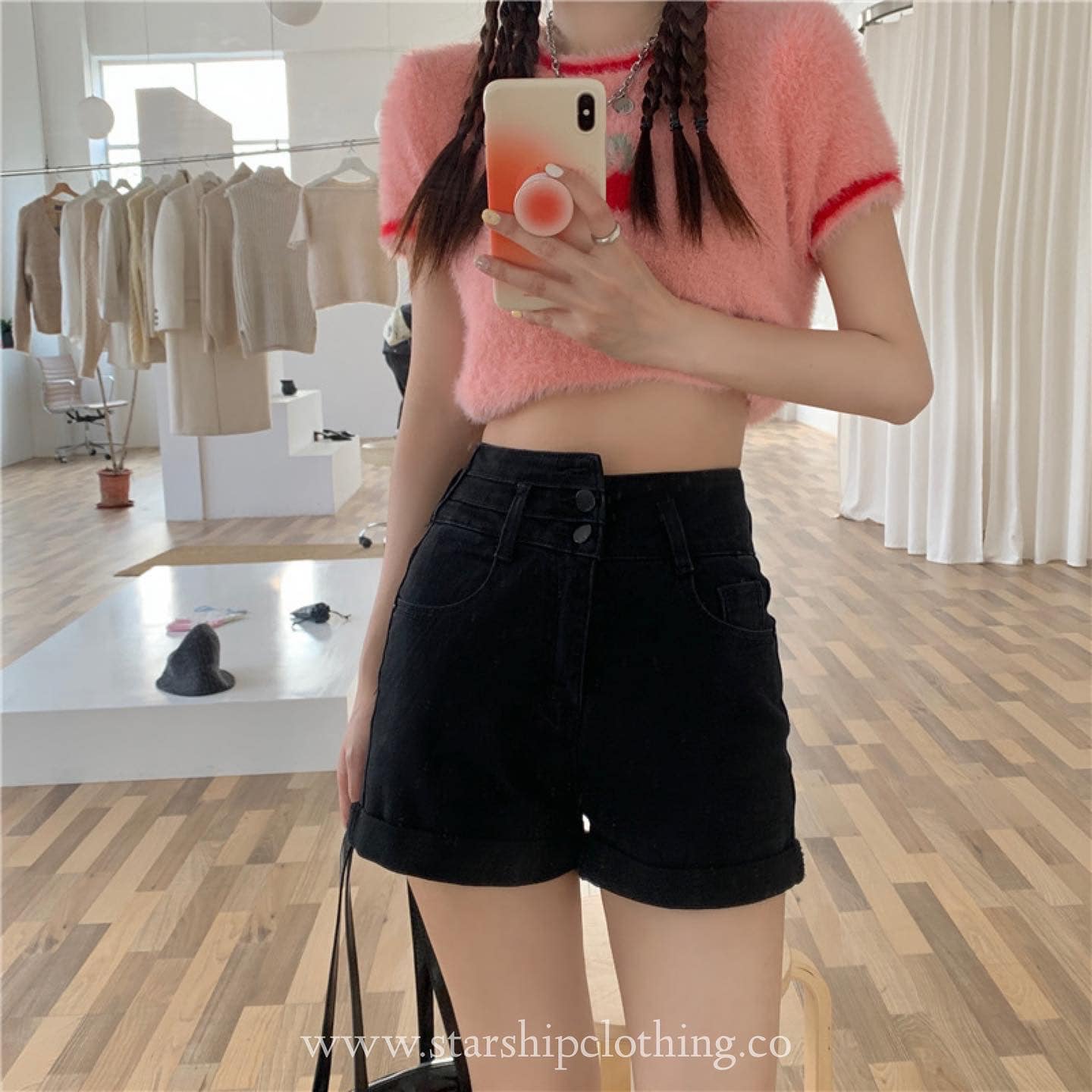 Black High Waist Shorts
