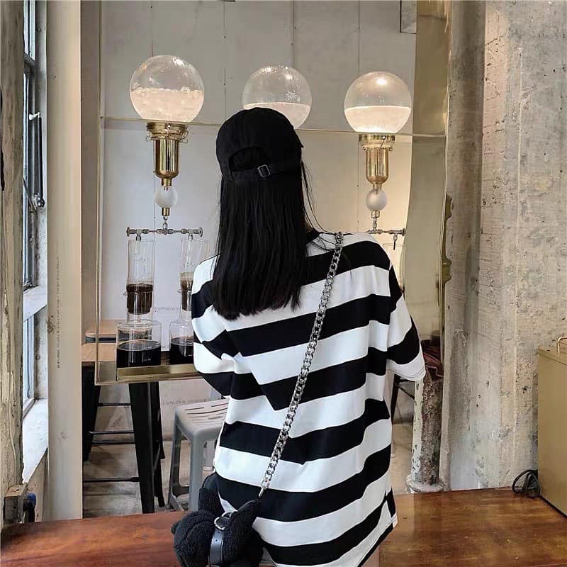 Oversized Stripes B&W T-Shirt