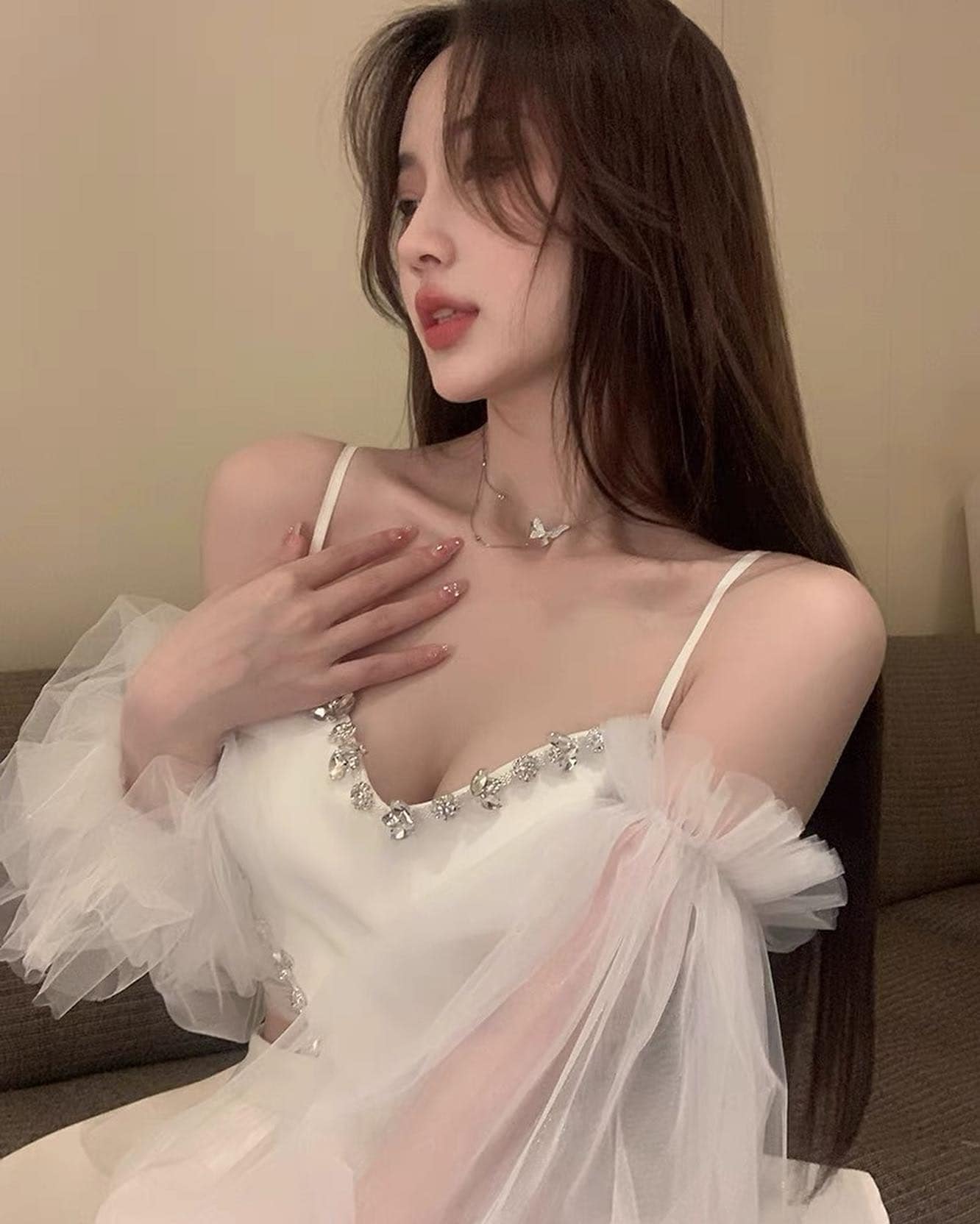 White Diamond Heart Dress