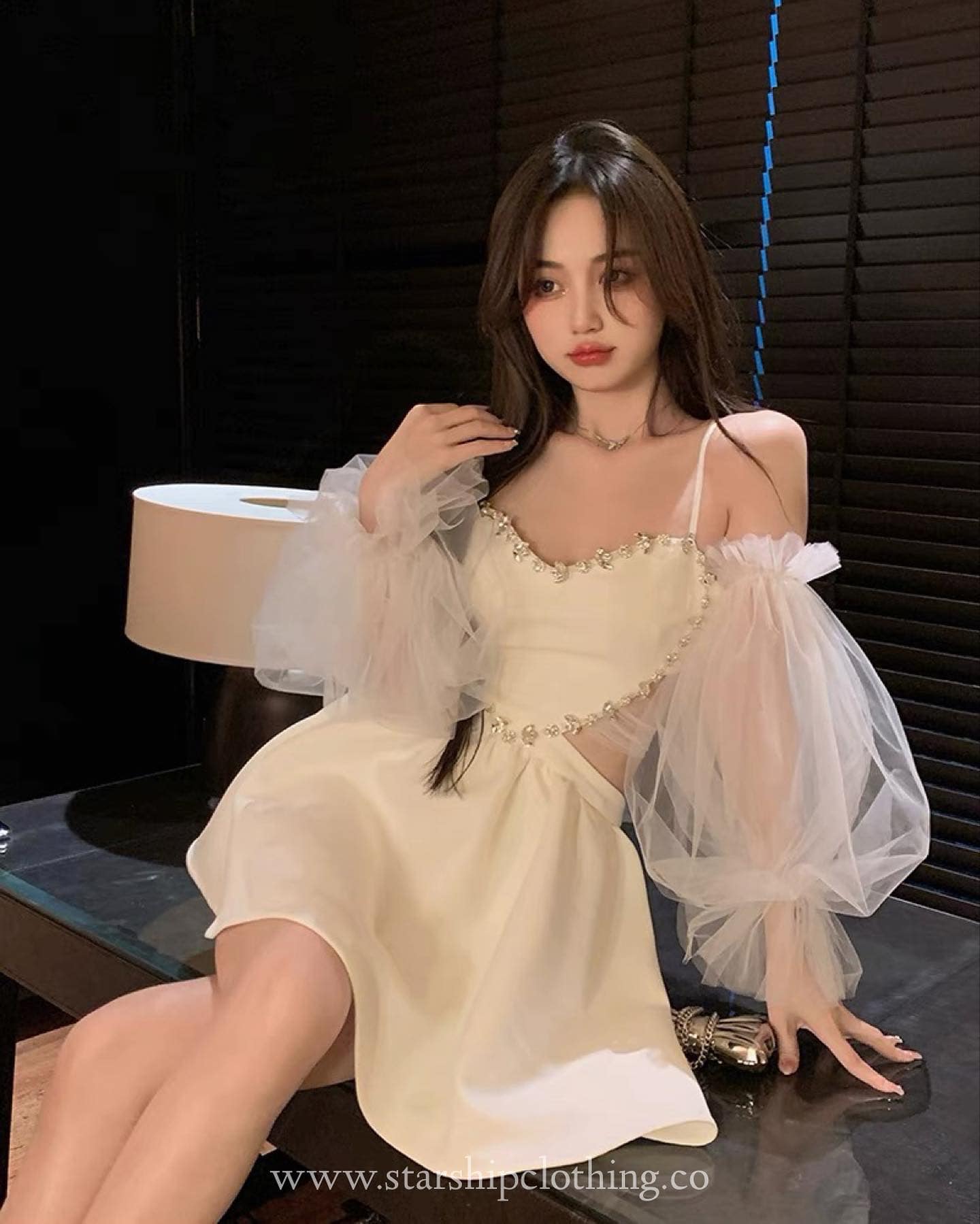 White Diamond Heart Dress