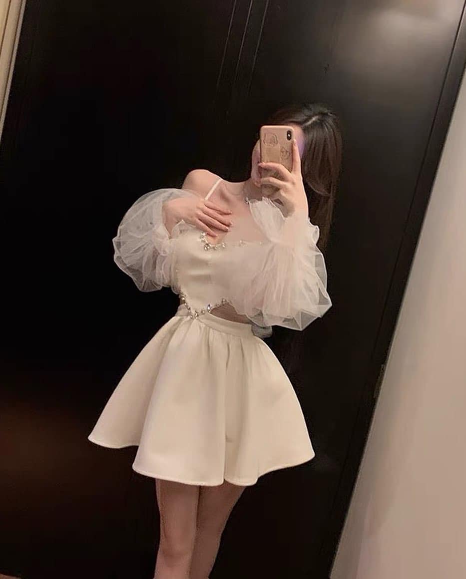 White Diamond Heart Dress