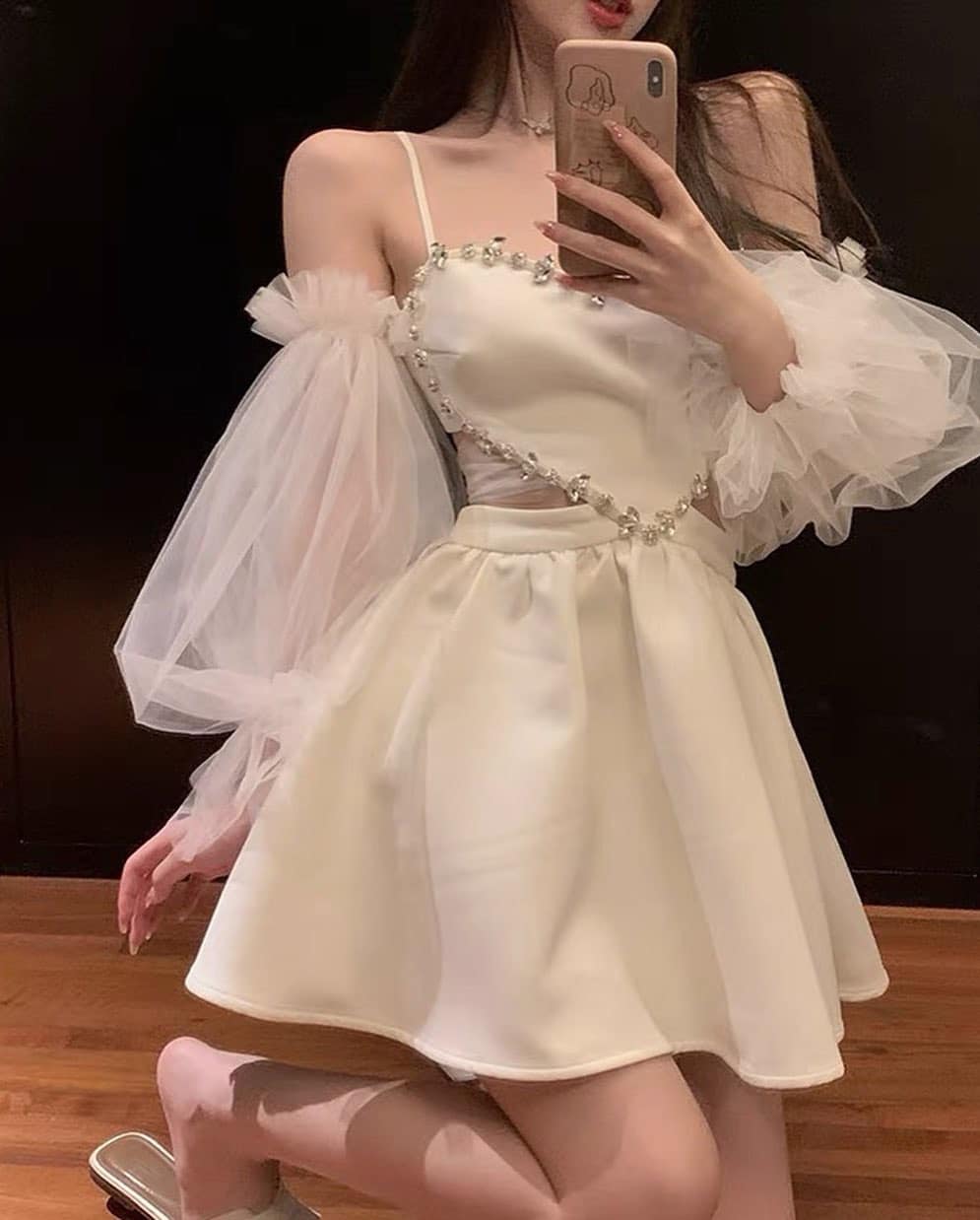 White Diamond Heart Dress