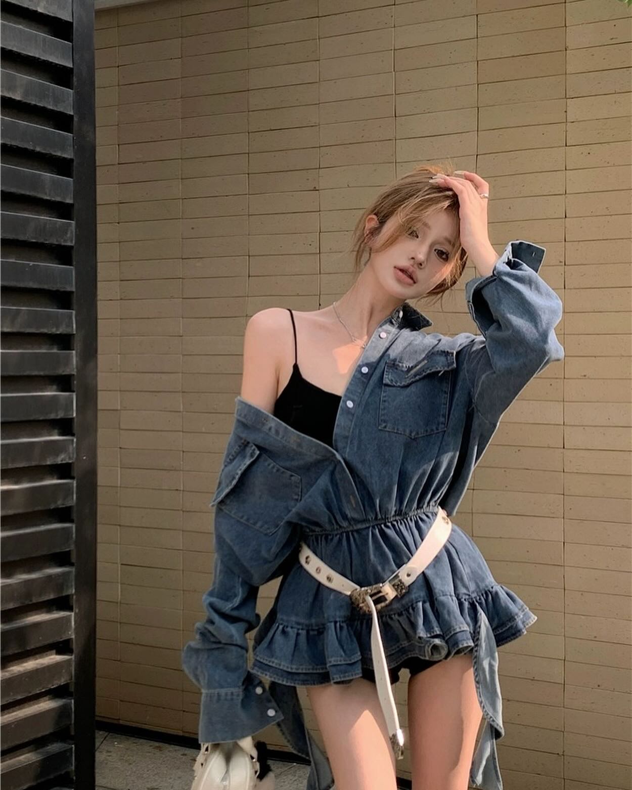 Denim Long Sleeve Dress