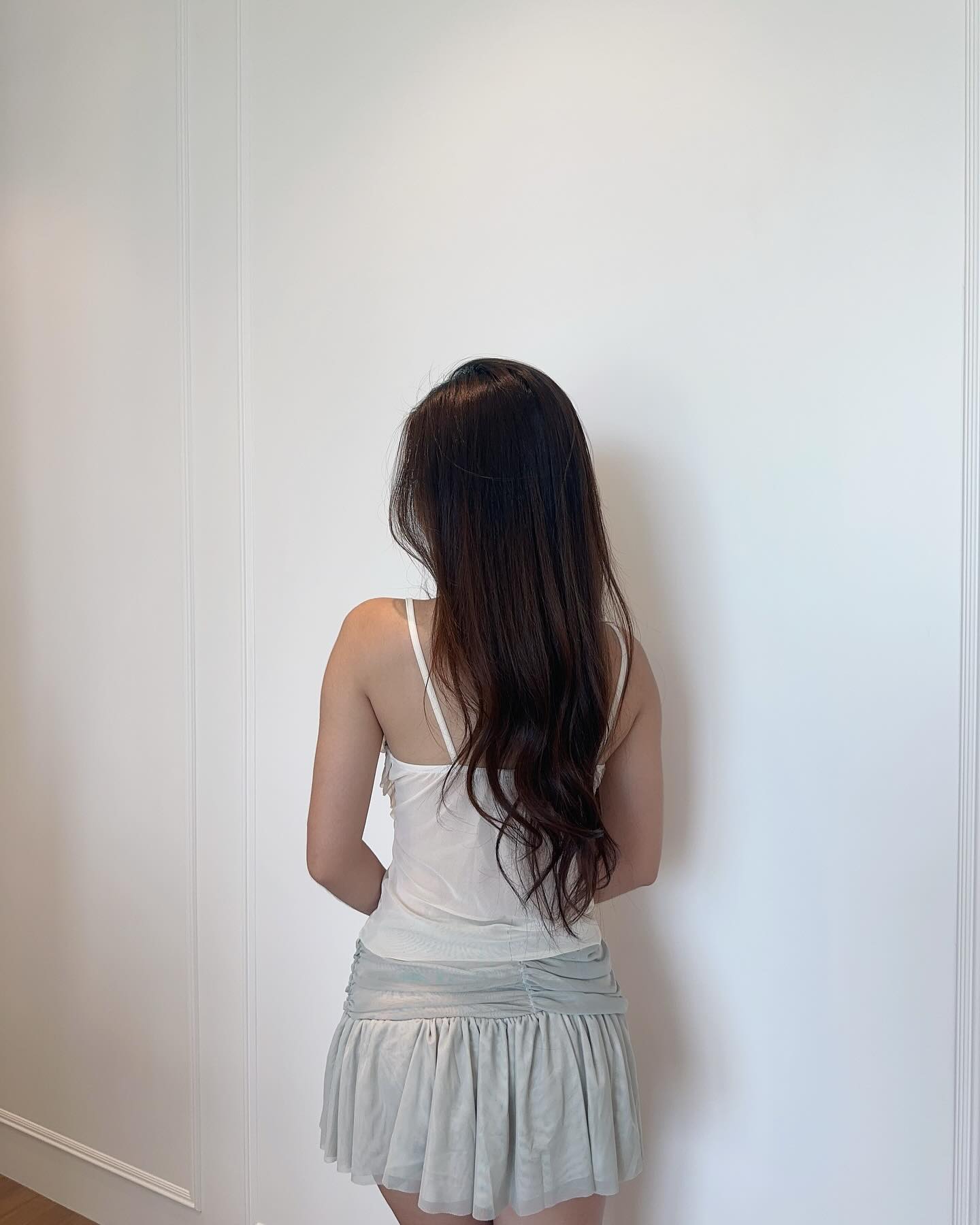 Grey Lace Sexy Top & Skirt Set