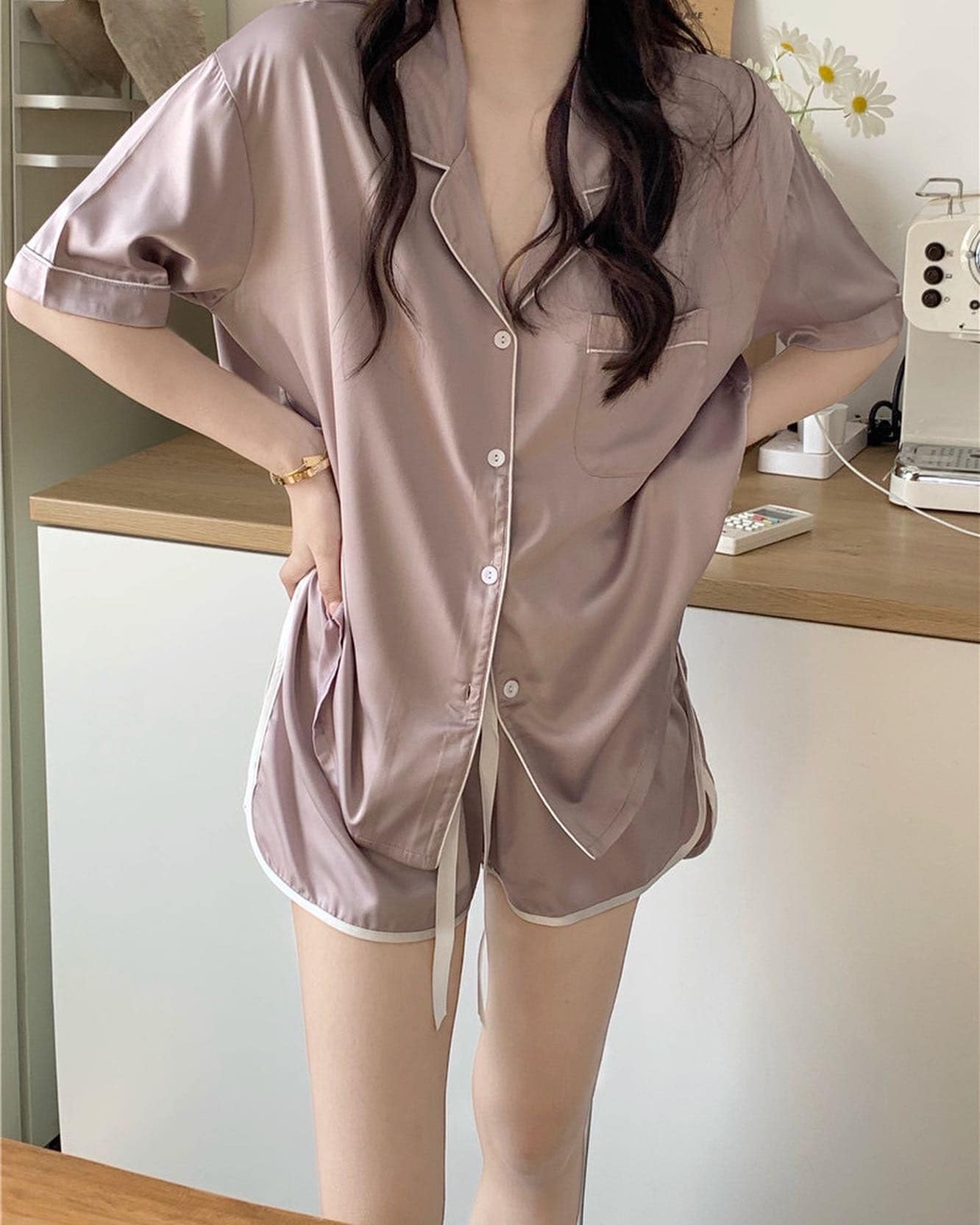 Satin Pajamas Set Wear