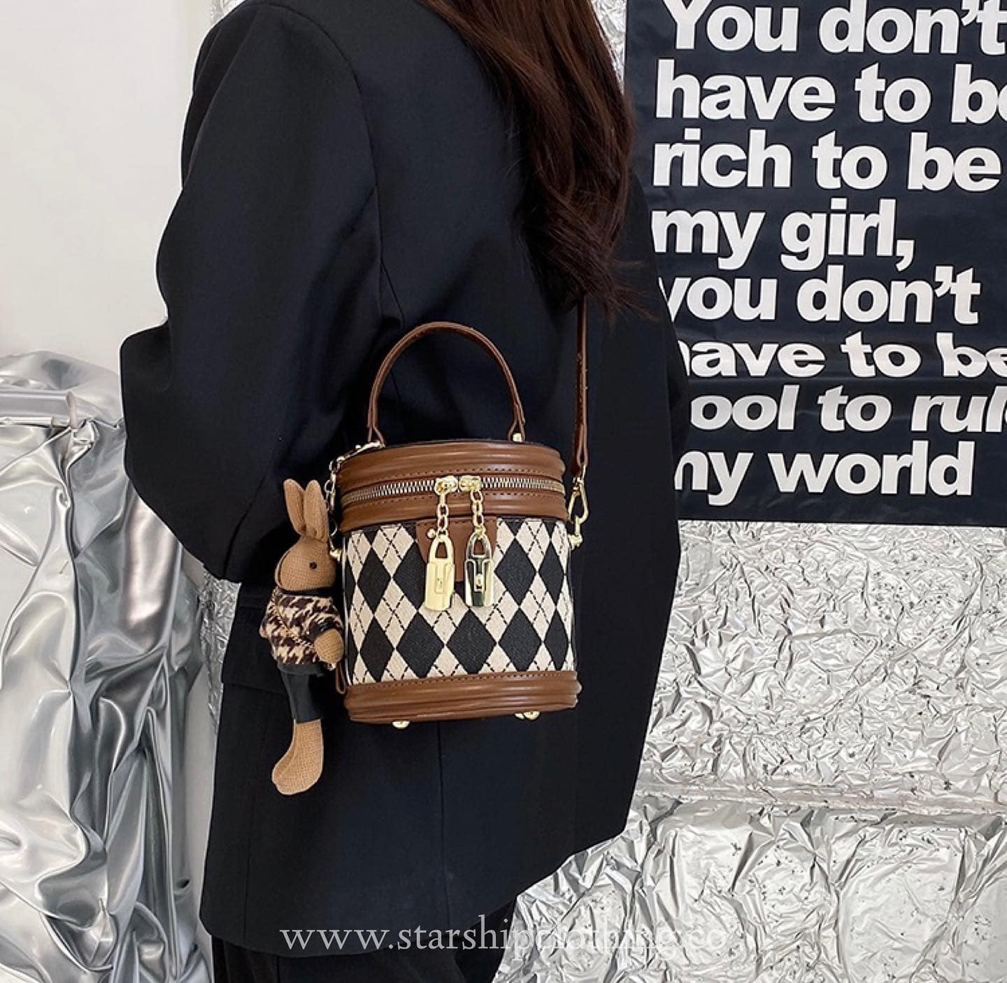 Bucket Bag w/ Bear Keychain