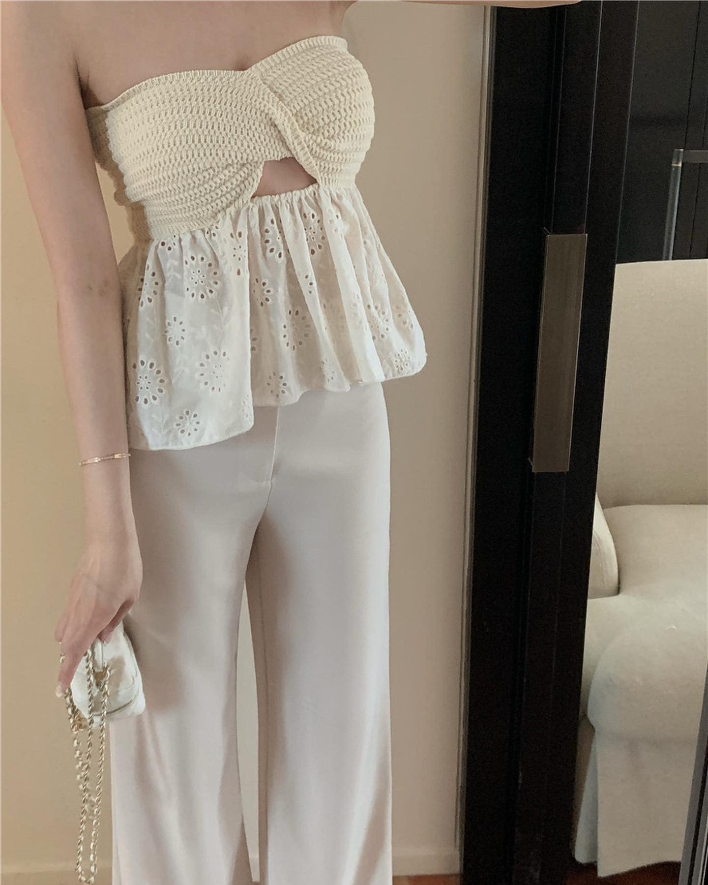 Crochet Tube Flare Blouse