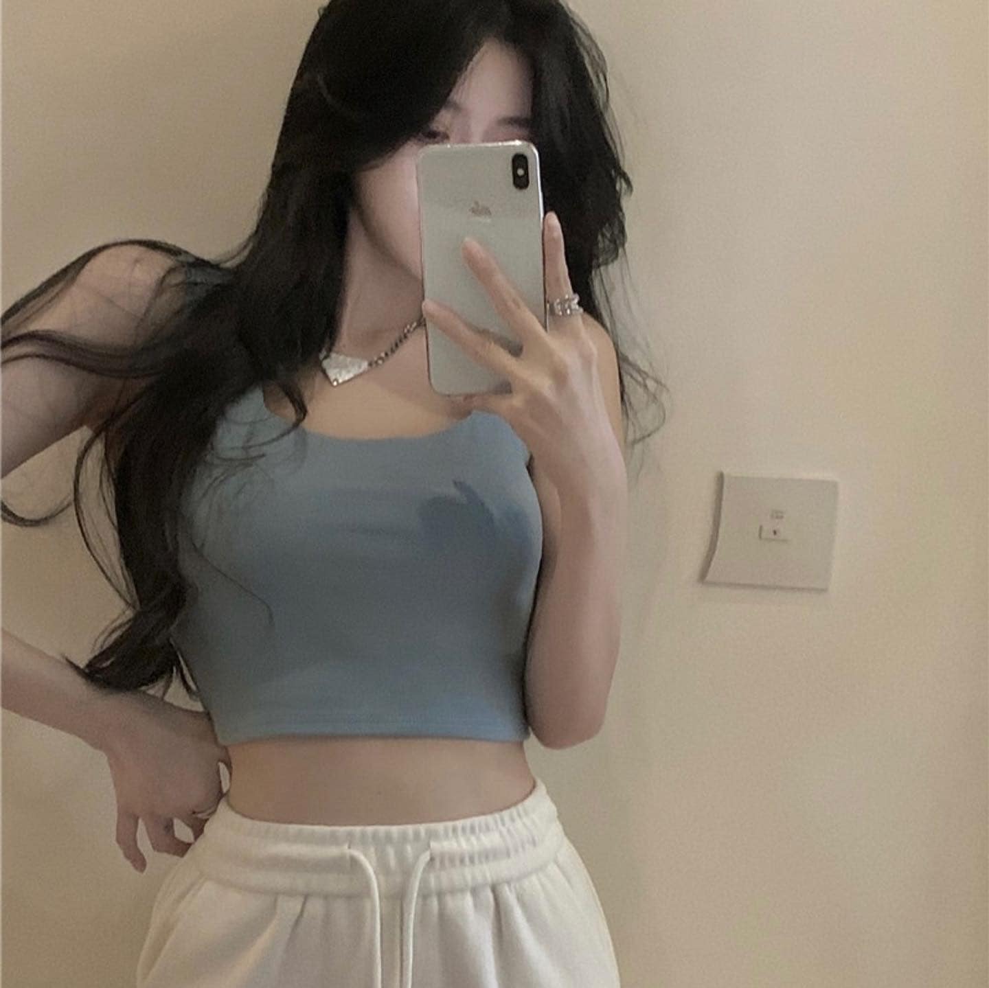 Thick Strap Sleeveless Crop Top