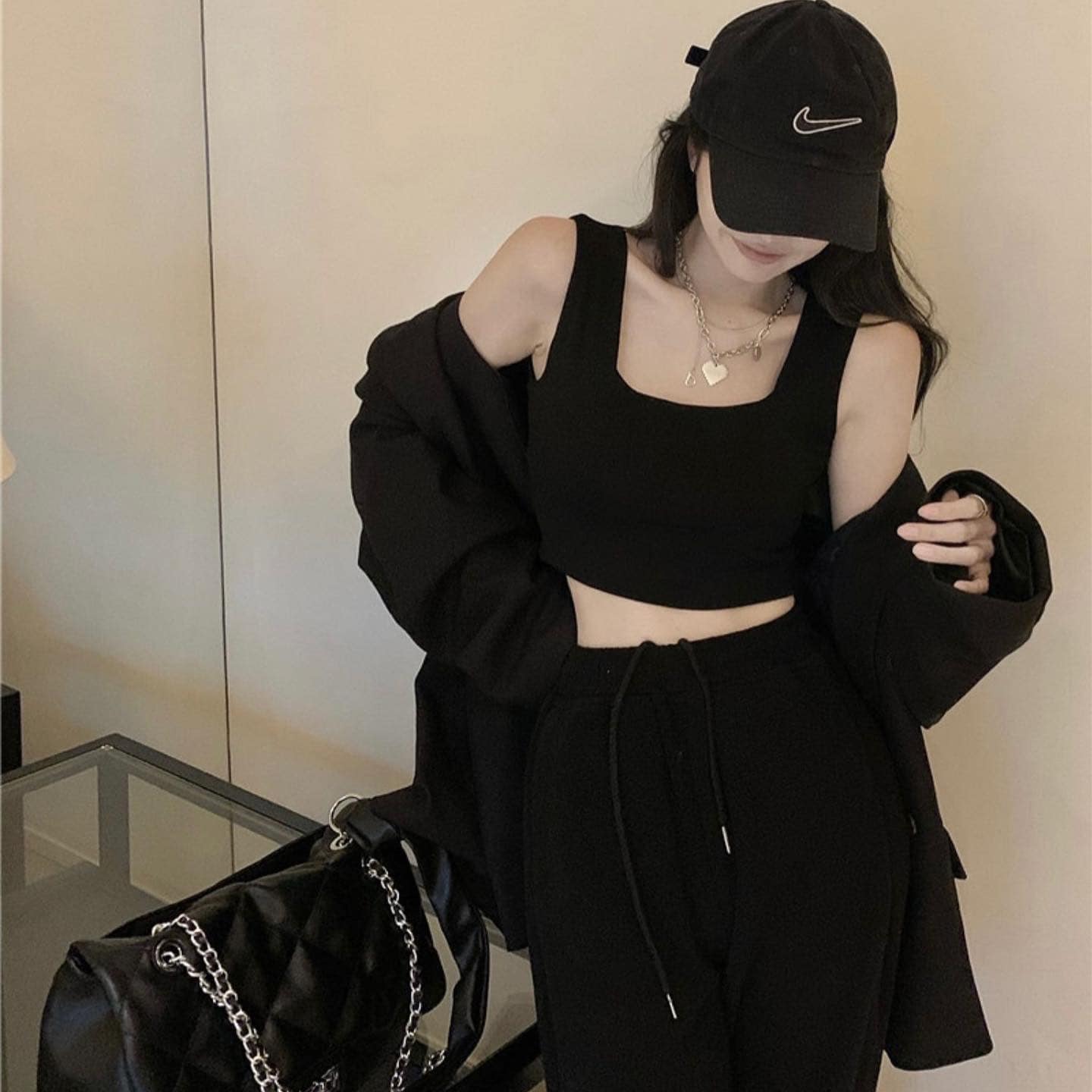 Thick Strap Sleeveless Crop Top