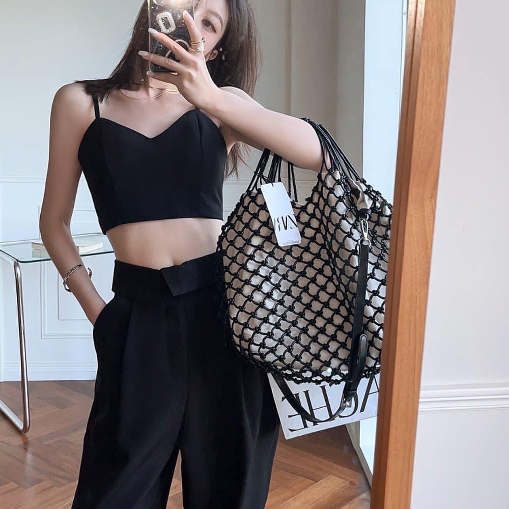 Bailey Padded Tank Top & High Waist Straight Suit Pants Set