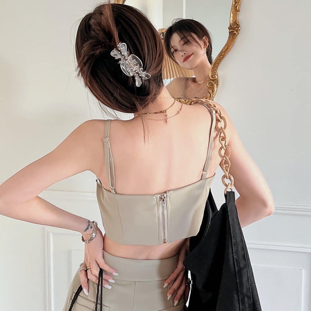 Bailey Padded Tank Top & High Waist Straight Suit Pants Set