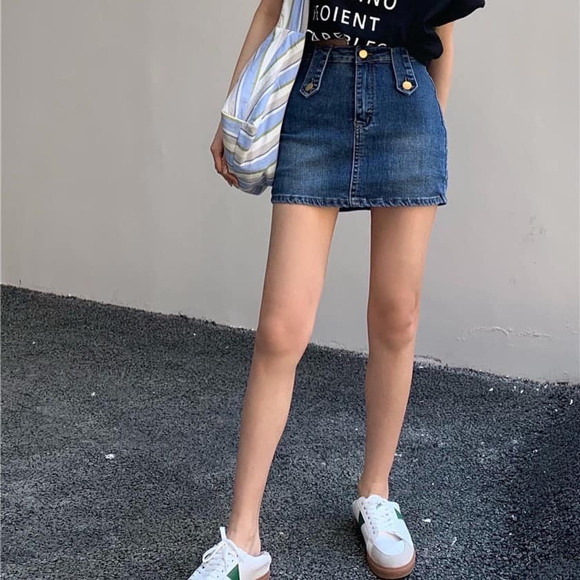 High Waist Denim Skirt