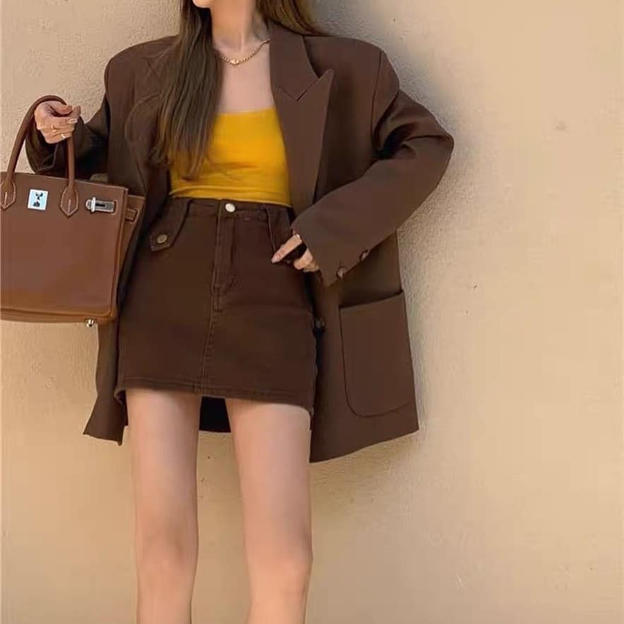 High Waist Denim Skirt