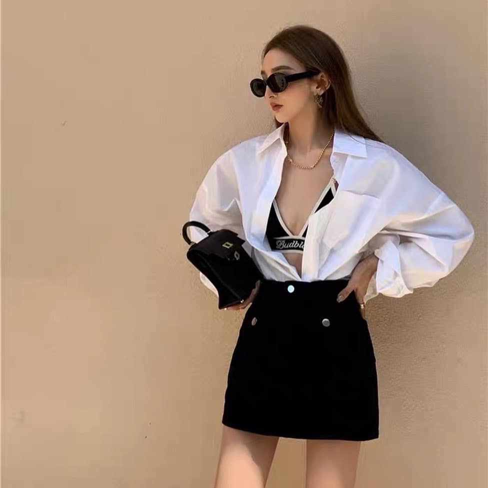 High Waist Denim Skirt