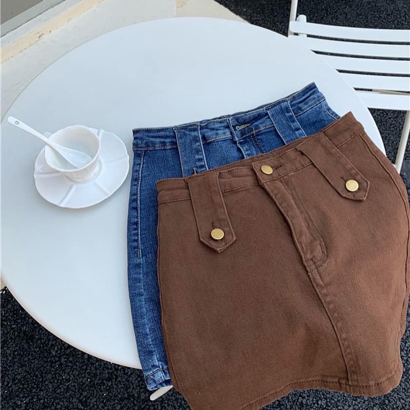 High Waist Denim Skirt