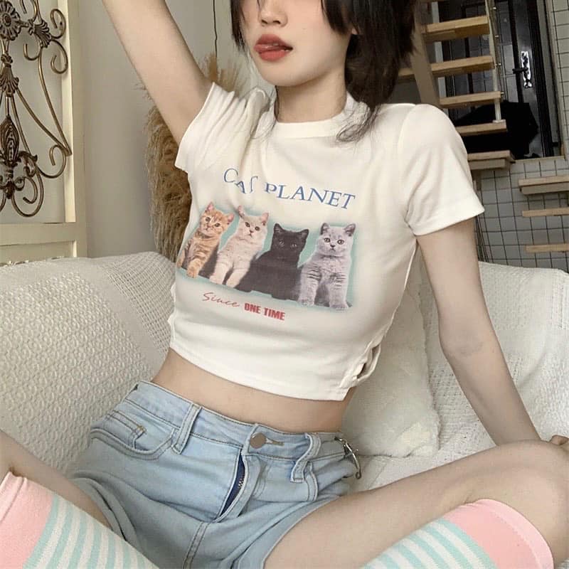 Cat Planet Crop Top