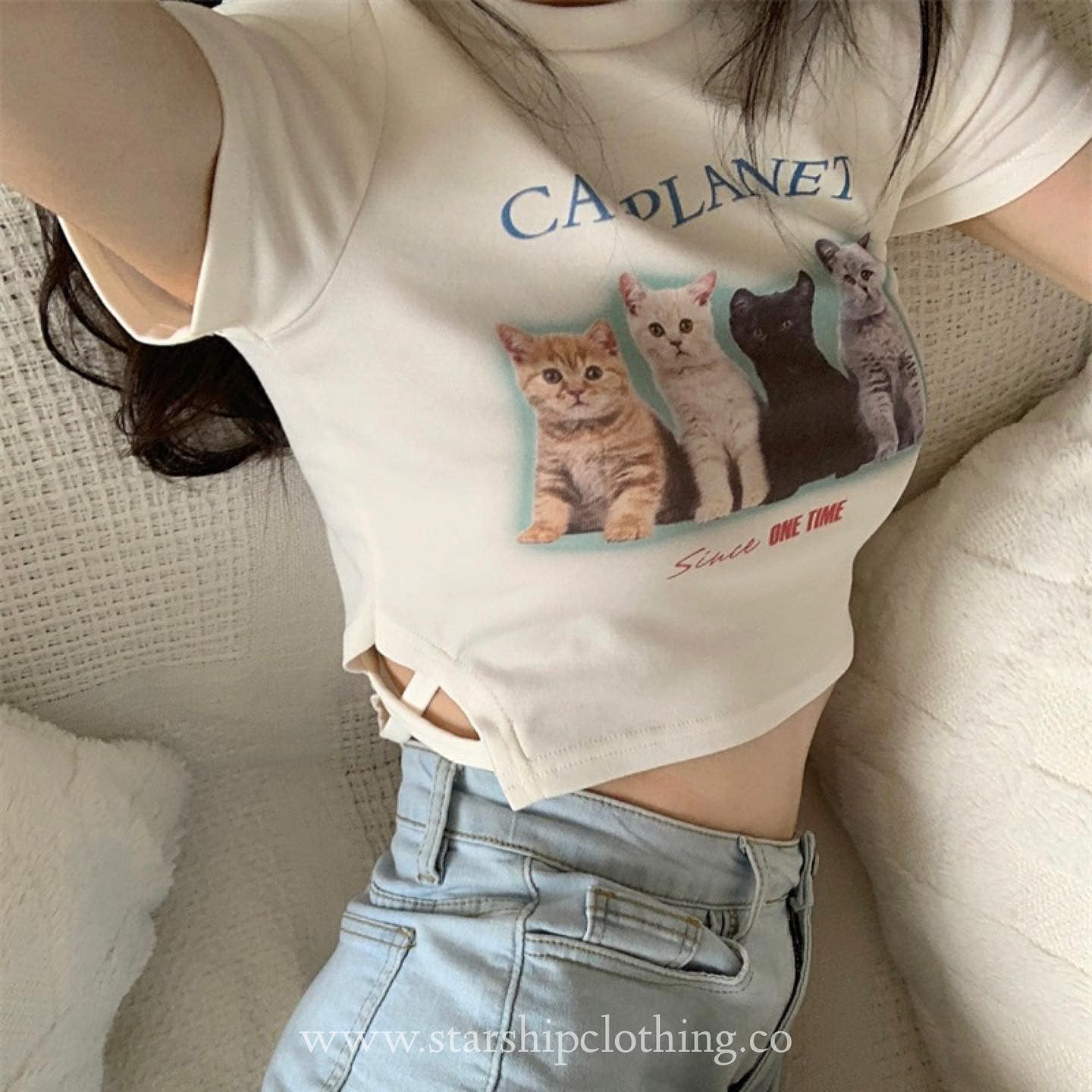 Cat Planet Crop Top