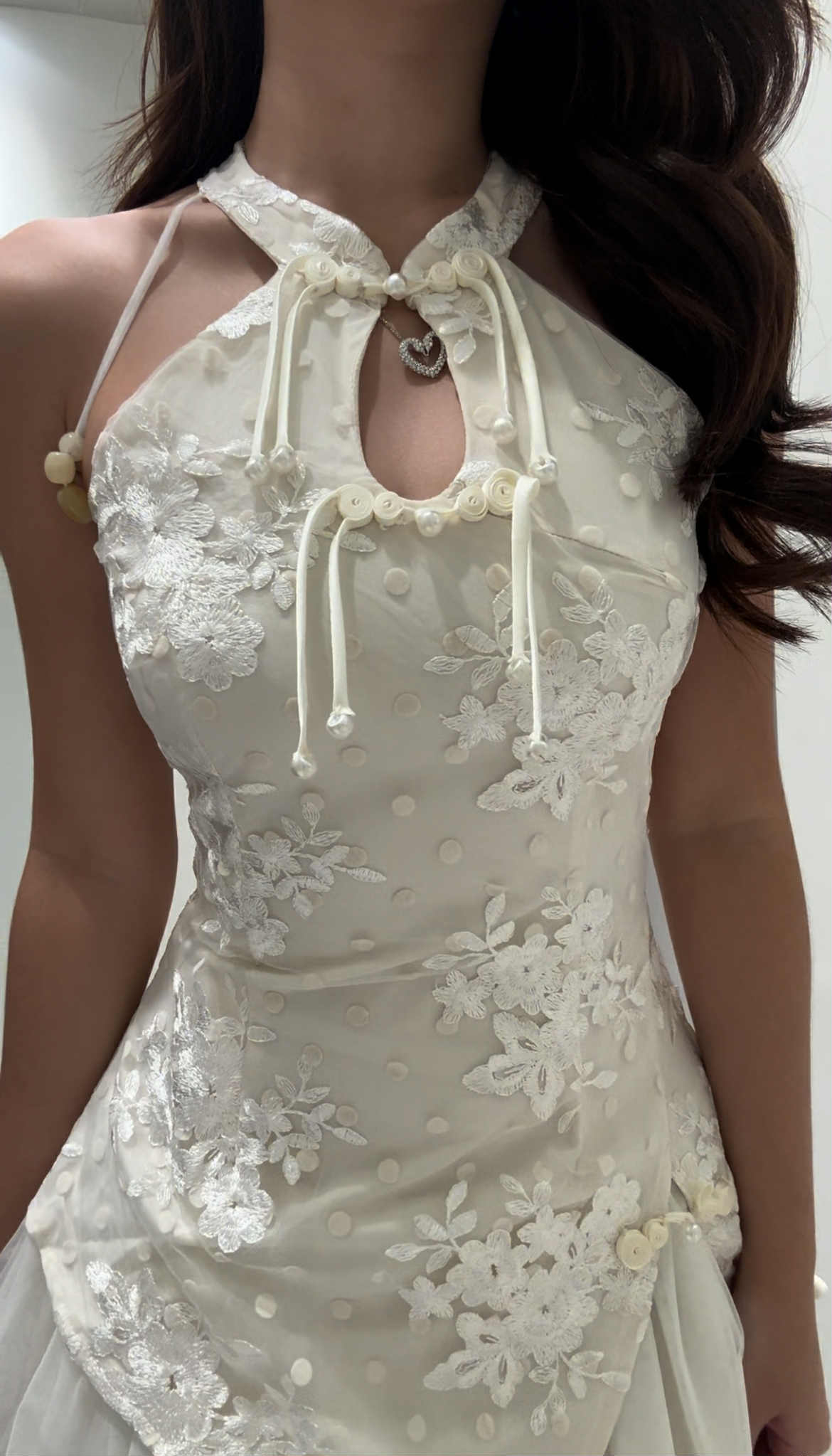White Mesh Cheongsam