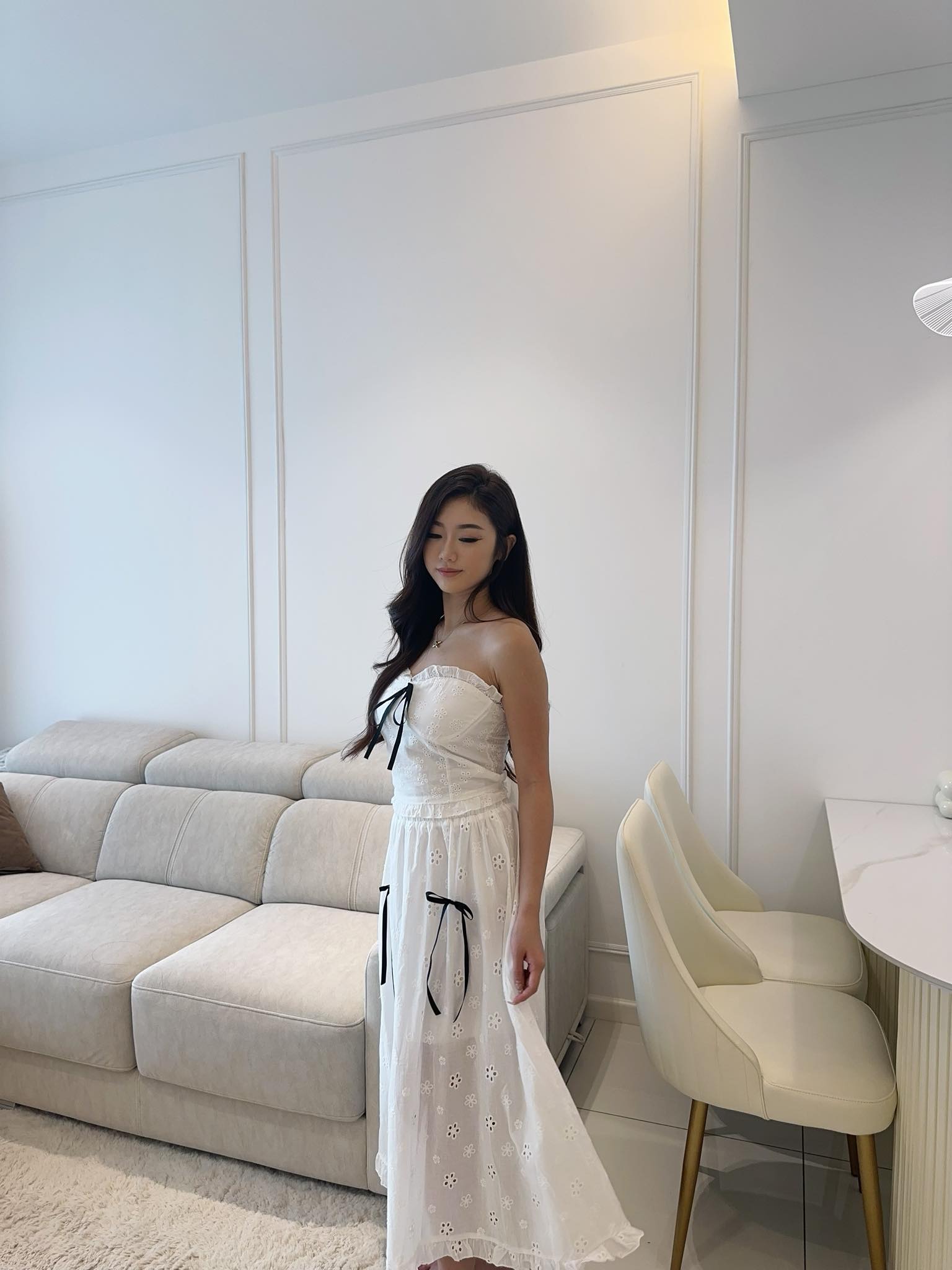 White Padded Tube Top & Skirt Set