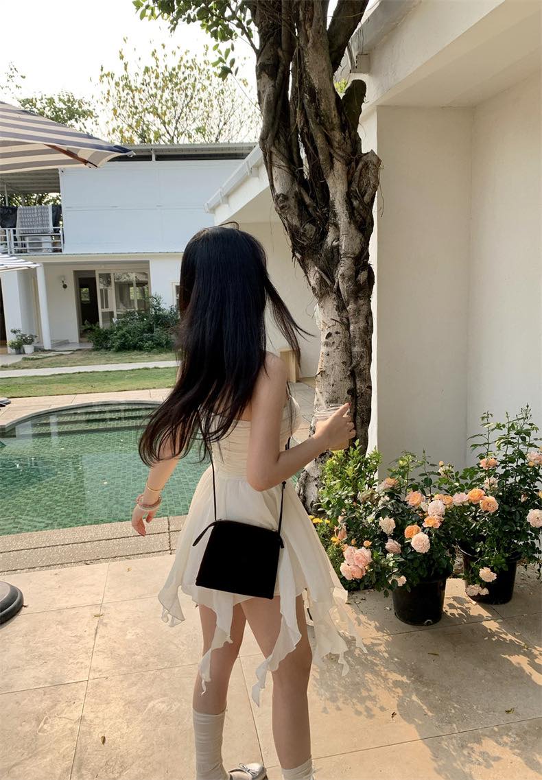 Almond Mesh Tube Dress