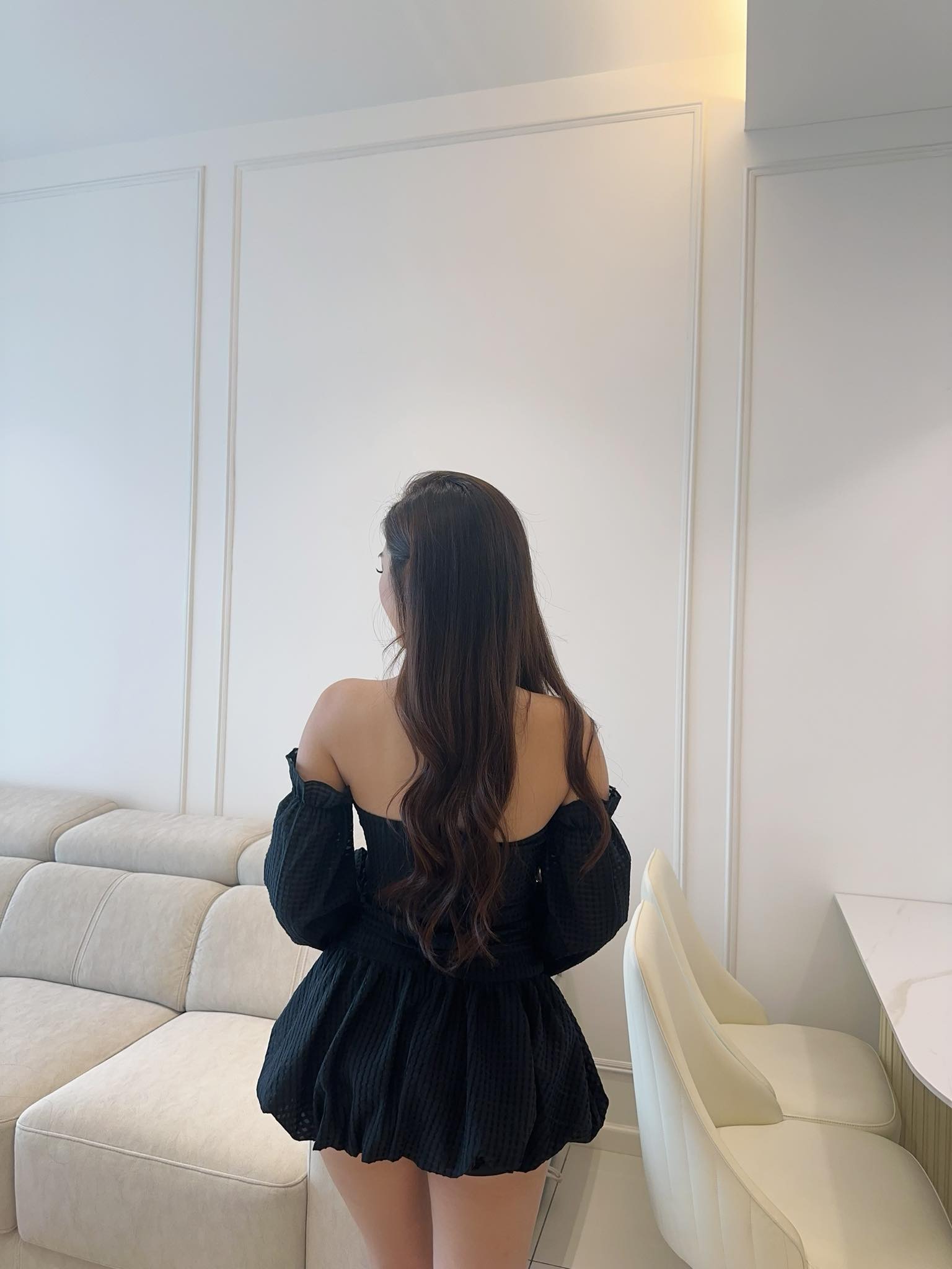 Tube Dress with Puffy Sleeves