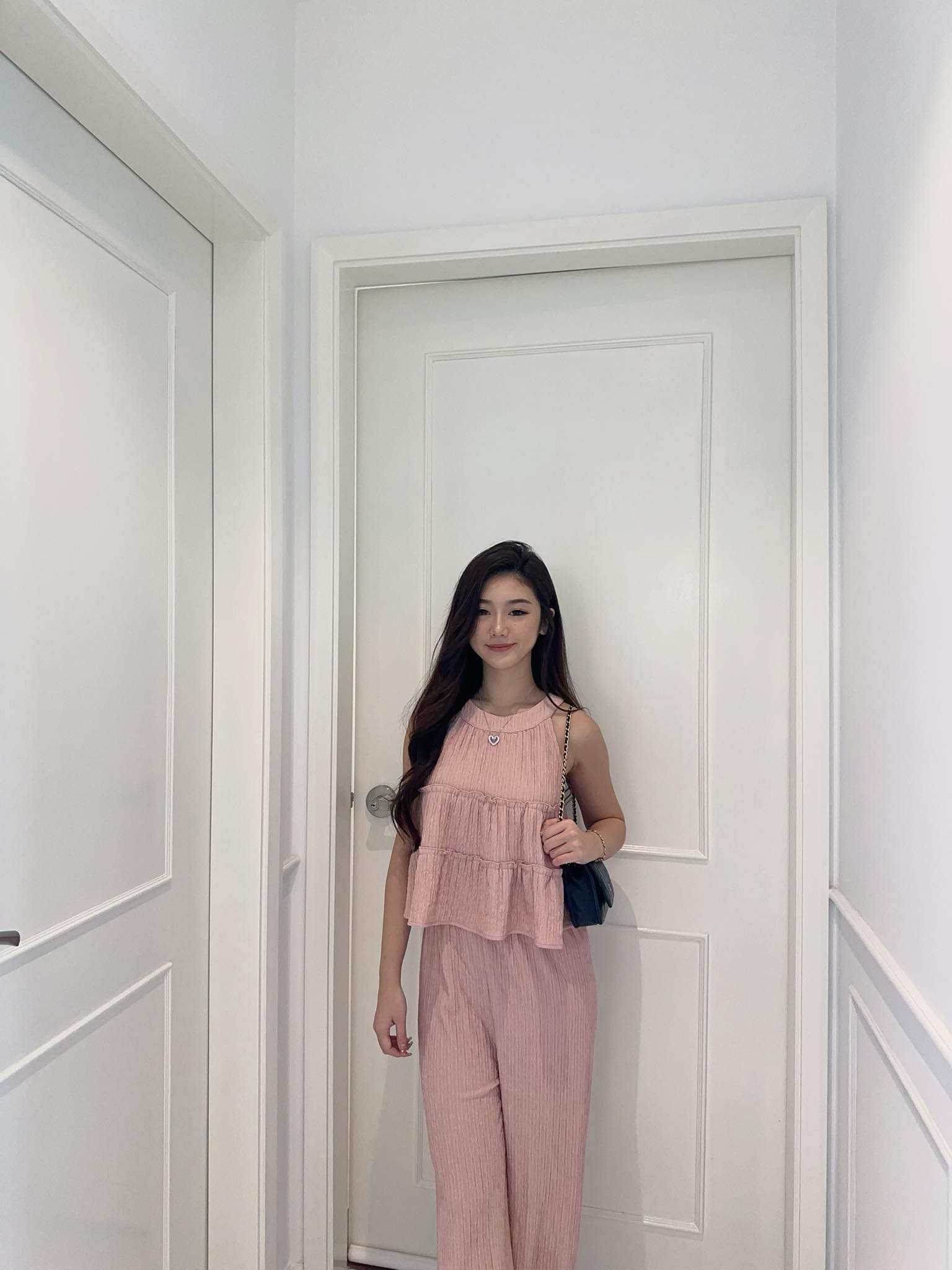 Halter Flare Blouse & Pants Set